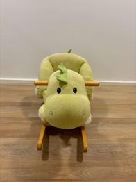 (reserviert) Schaukeltier - Drache gelbgrün