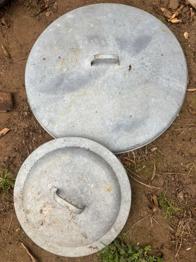 Deckel Deko Retro Vintage Zink ? alt Garten Abdeckung