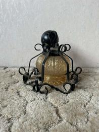 Vintage Lampe Glas & Schmiedeeisen - rustikal