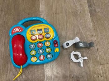 Baby Set - Spielzeug + LAT Klammer-Clips zur Befestigung von Musselintüchern, Abdeckungen, Decken oder Spielzeug an Kinderwagen oder Autositz