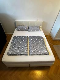 Boxspringbett 160 x 200 cm in Weiß