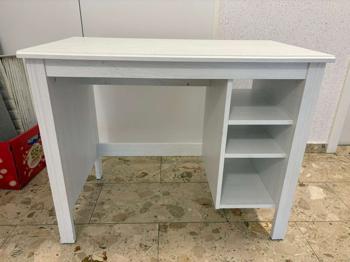 Schreibtisch Brusali weiß gebeizt 90x52cm