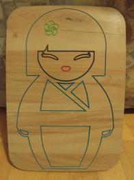 Deko bedrucktes Holzbrett Motiv Japan / Geisha