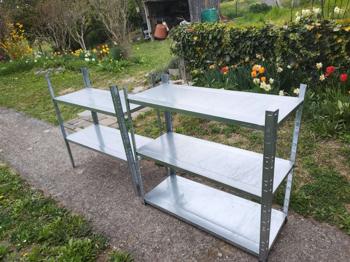 (reserviert) Metallregal Schwerlastregal Steck-Regal - gratis abzugeben