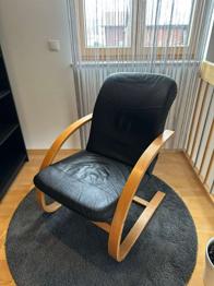 Schwingstuhl Leder schwarz