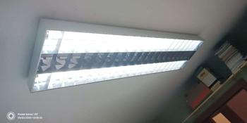 Spiegelrasterleuchte 2+1 flammig für TLD 58W Leuchtstoffröhren, TRIDONIC EVG, Deckenleuchte Werkstattleuchte