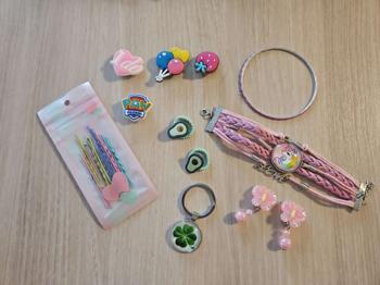 Haarspangen, Armbänder, Ohrringe klipp, jibbitz