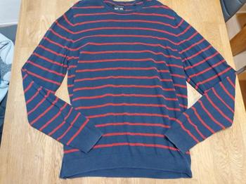 Blau rot gestreifter Pulli Größe XXL von Jean Pascale 100% Baumwolle zu verschenken