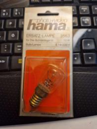 Hama Ersatzlampe 3563 für Dia-Schneidegerät - E14 / 220V / 10W - NEU OVP