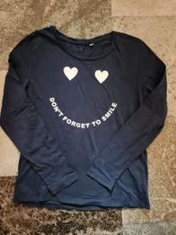 Mädchen Langarmshirt, dunkelblau, Gr. 176