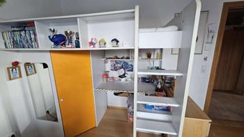 Kinder Stockbett mit Matratze, Schreibtisch & Hänge-Schrank & Regalen & Schublade GRATIS