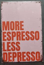 Blechtafel für Kaffeeliebhaber, 