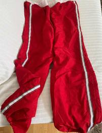 Fitnesshose, Gr. 40/42, Laufhose, Sporthose, Turnhose, Rot-Weiß