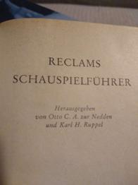 Alter Reclam Schauspielführer