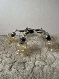 Vintage Deckenlampe mit 6 Glasschirmen