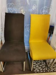 5 Schwingstühle mit Stoffbezug