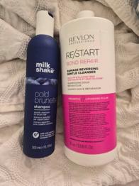 Milk shake purple shampoo und Revlon bond repair shampoo