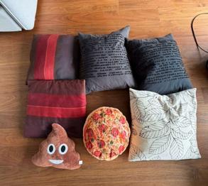 (reserviert) Verschiedene Kissen zu verschenken (Federkissen, Deko, Sitzkissen)