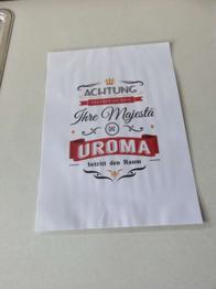 Bild- Uroma, eingeschweißt in stabilem Kunstoff zu verschenken