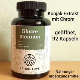 92 Kps. Glucomannan Konjak Extrakt, m. Chrom, v. Nature Love, f. Gewichtsreduktion