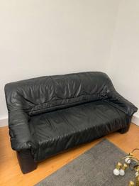Schwarze 3 Sitzer Couch