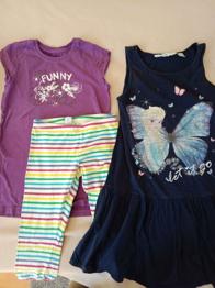 Kleid, T-Shirt, Leggings 122-128