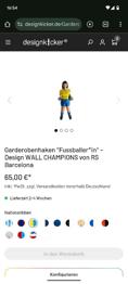 Fußballerin Garderobenhaken