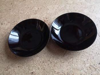 2 Stück ARC France - Glasteller, Schalen, Schüsseln - schwarz