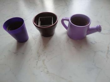 #willhelfen 3 Mini Blumentöpfe Blumentopf Übertopf inkl. Ansetz/ Innentopf