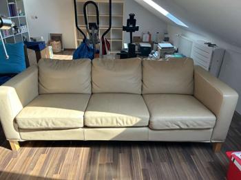 Ledercouch von Ikea in beige