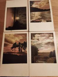 4 ältere postkarten Stimmungen Landschaften ungel