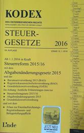 KODEX DES ÖSTERREICHISCHEN RECHTS - STEUERGESETZE 2016