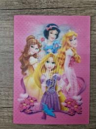 3D Karte - Postkarte - Disney Prinzessinnen - Belle, Schneewittchen, Aurora- Rapunzel