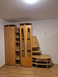 Wohnwand Massivholz Kirsche - Vitrine beleuchtet, TV-Möbel, variabel aufstellbar