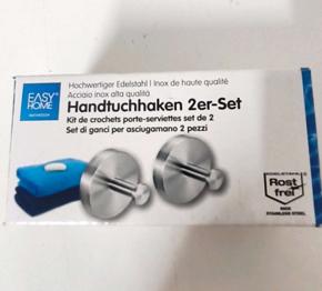 (VERSCHENKT) Handtuchhaken NEU Edelstahl 2er Set Haken Edelstahlhaken Aufhängung