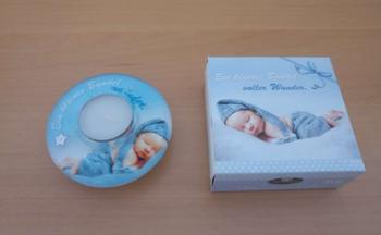 Handgefertigter Teelichthalter aus Glas