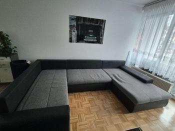 Wohnlandschaft U-Form Kunstleder mit Textil