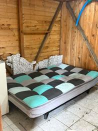 Bett Gartenhütte Sofa