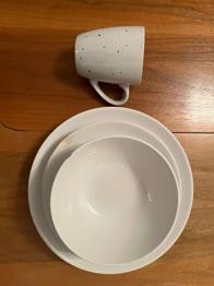 Geschirrset defekt: Teller, Schüssel, Tasse