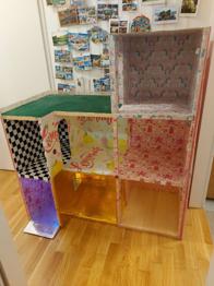 Barbiehaus/ Puppenhaus aus Holz mit Beleuchtung