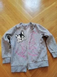 Sweatjacke aufgeraut, Größe 128 (bis 134) mit Hund