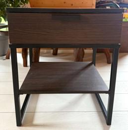 Nachtkästchen mit Ablage & Schublade im Industrial Design - Holzoptik / Nachttisch / Beistelltisch / Ablagetisch / Tischerl / Nachtschrank