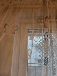 Durchsichtiger Vorhang mit Schmetterlingen