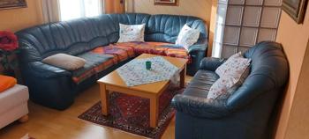 Ledergarnitur dunkelblau bis 25.3.26