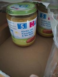 Hipp Gläschen Kürbis mit Kartoffeln und Rind