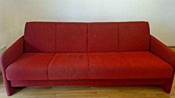 Vintage Sofa von Joka, Cord, klappbar als Gästebett verwendbar mit Schublade