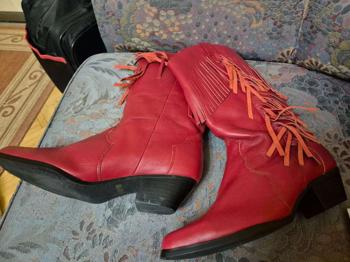 Gratis für Studenten. Ansonsten EUR15 Oak Tree Farms Cowboy boots, Line-Dance-Boots Rot, Grösse 37