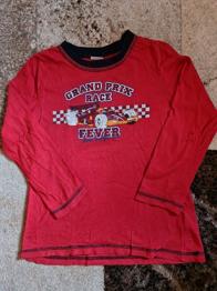 Jungen Langarmshirt, rot mit Rennauto, Gr. 110/116