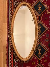 (reserviert) Bambus/ Rattan Spiegel oval