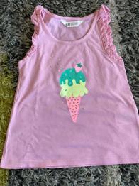 Rosa Ärmelloses Shirt von H&M Gr.110/116 Leichte Flecken